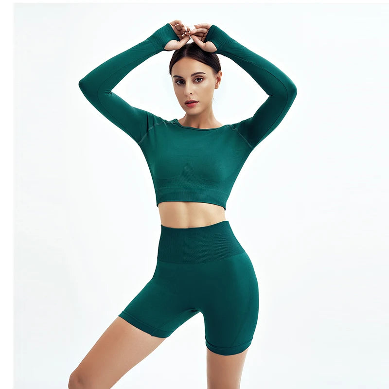 Conjunto de fitness Agasalhos Sutiã esportivo Leggings de ginástica